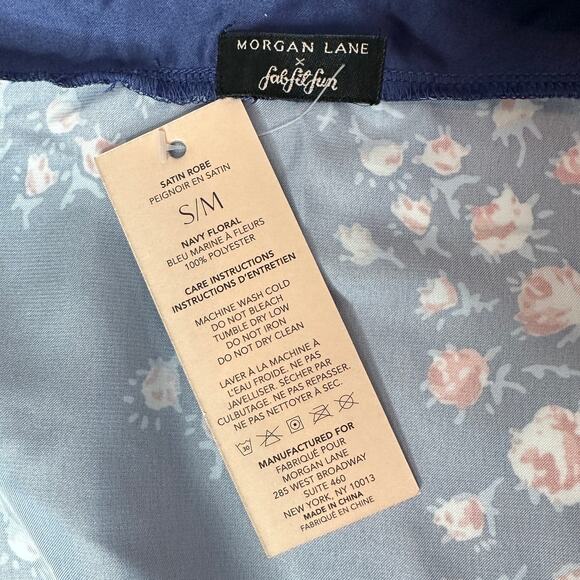 Morgan Lane X Fab Fit Fun The Allie Floral Tie Front Robe Women Small Medium NWT - Picture 2 of 7